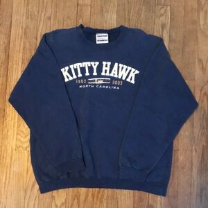 Vintage Hanes print pro Men's North Carolina Blue Crewneck Sweater